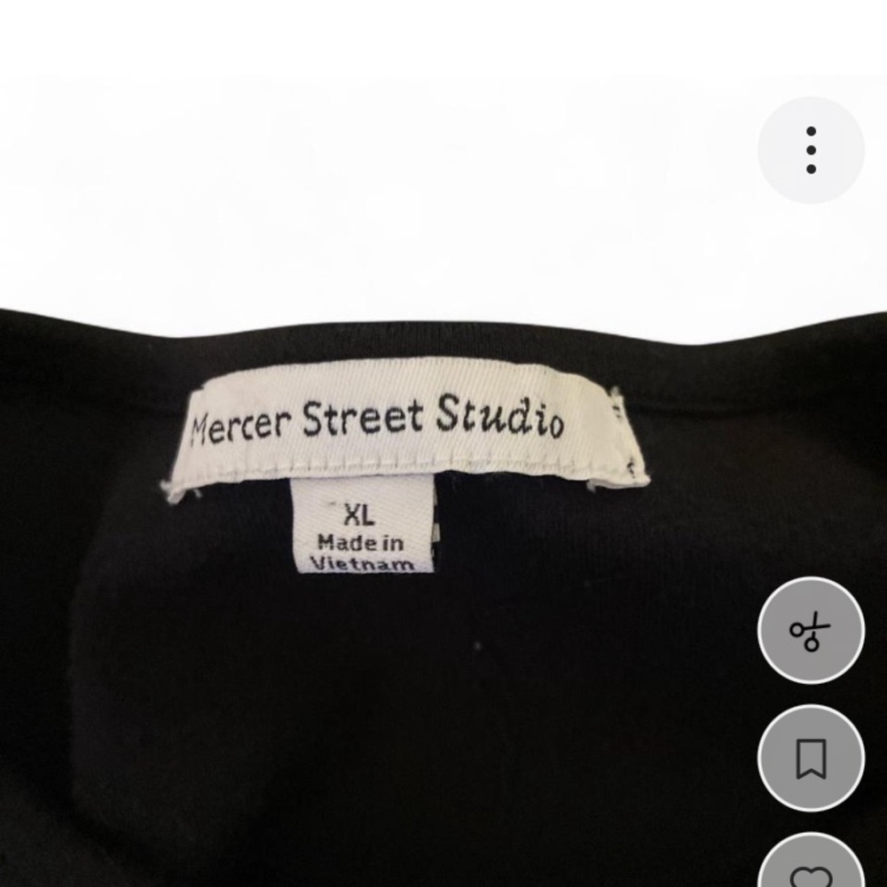 Mercer Street Studio Black Long Sleeve Woman's Shirt with Reindeer Design - Picture 2 of 3